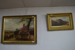 Pair of Gilt Framed Oil on Canvases (One AF)
