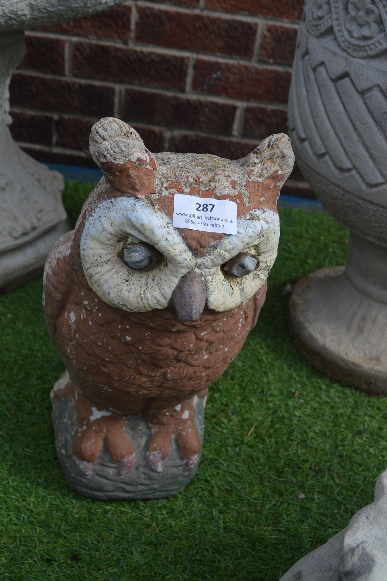 Painted Garden Statue of an Owl