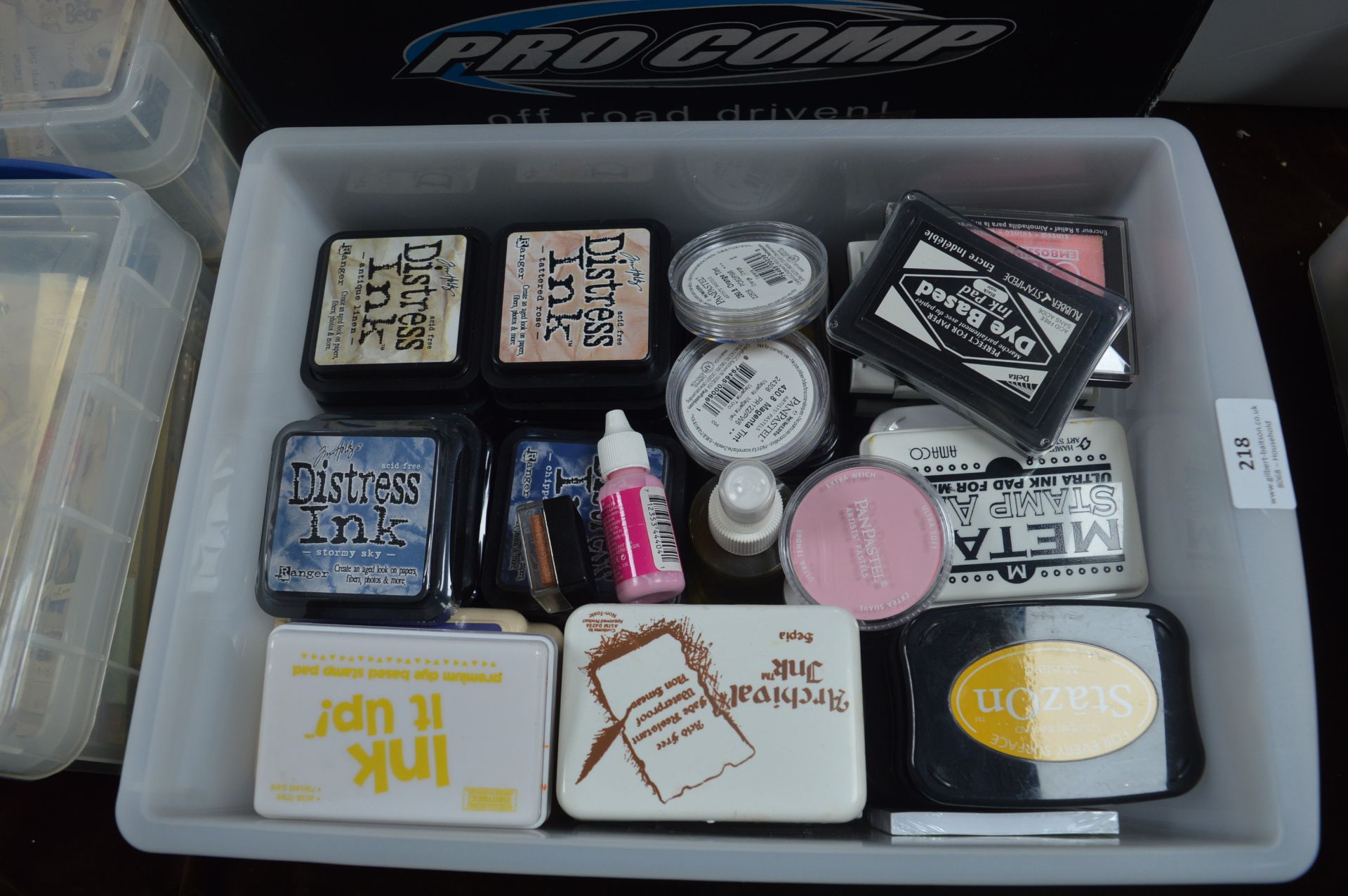 Storage Box Containing 50+ Ink Pads Including Tim