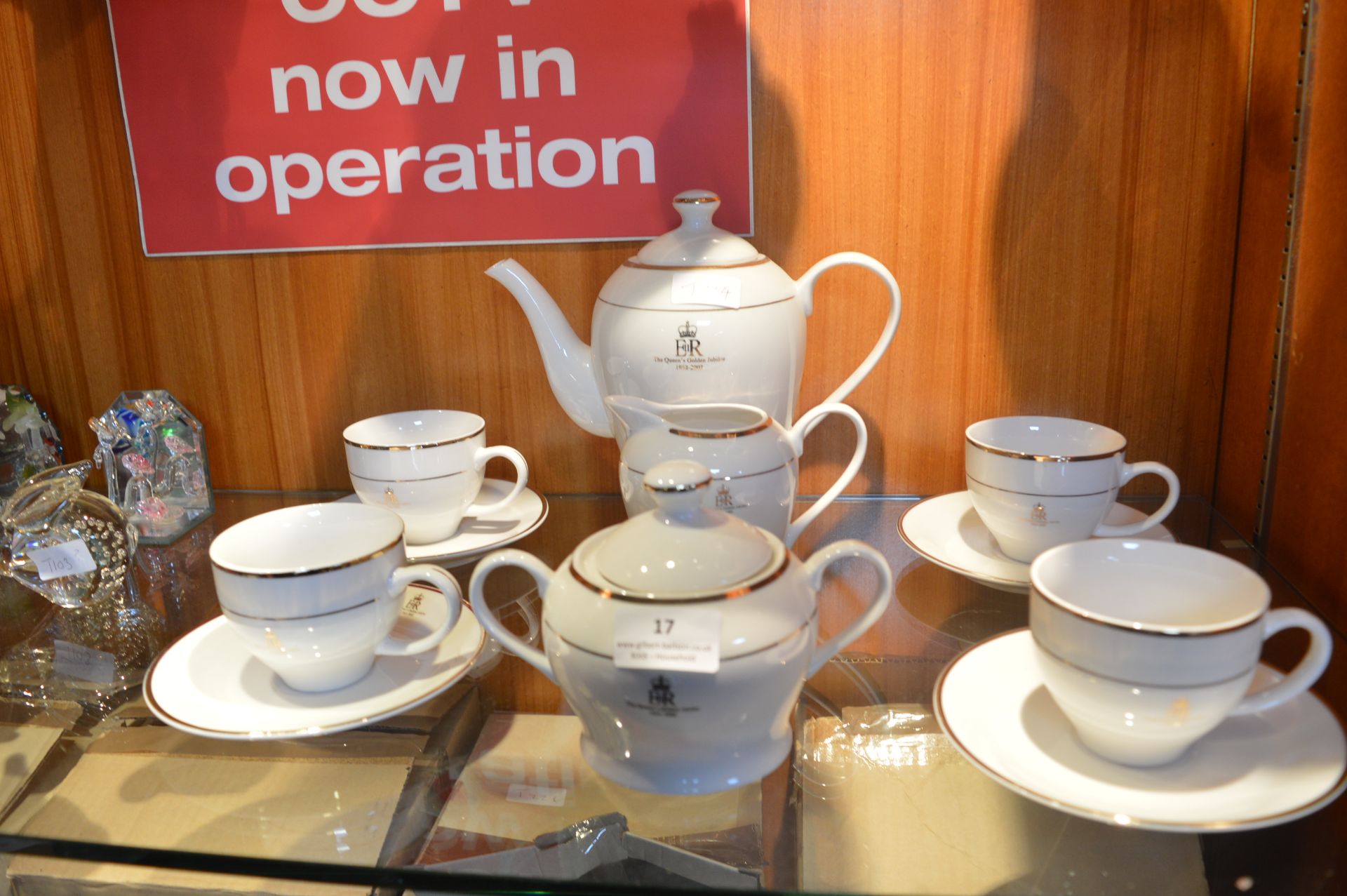 Four Piece Queen's Gold Jubilee Tea Set