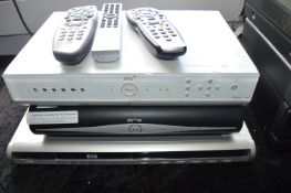 DVD Player and Two Sky Boxes