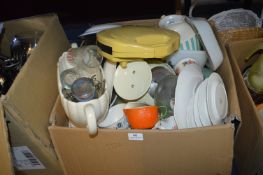 Large Box of Kitchenware, Pottery, Sandwich Toaste