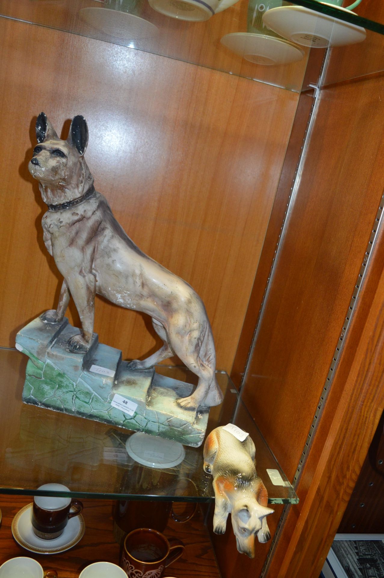 Plaster Alsatian (AF) and One Other Shelf Dog