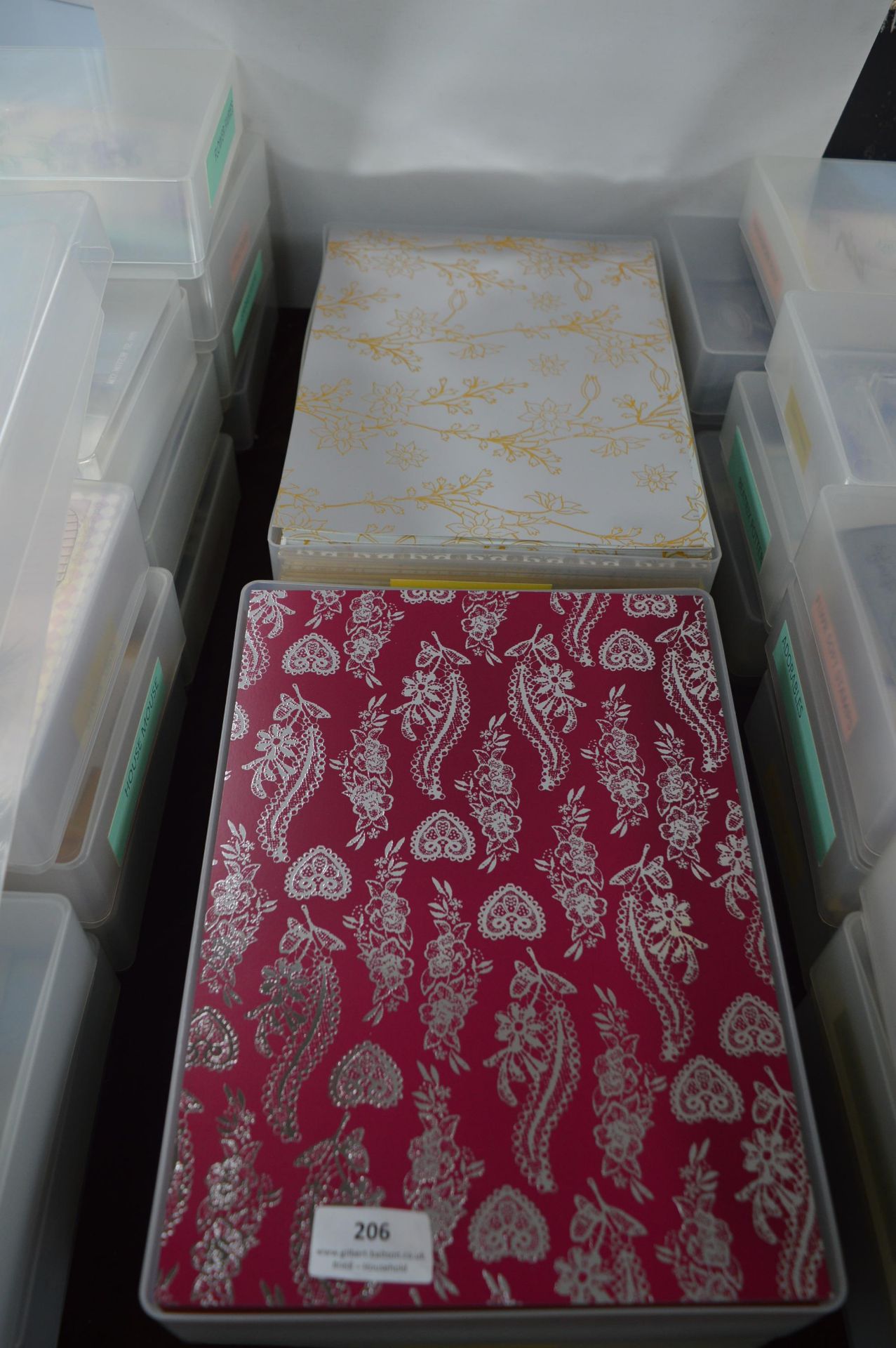 Four A4 Storage Boxes Containing Decorative Cardst