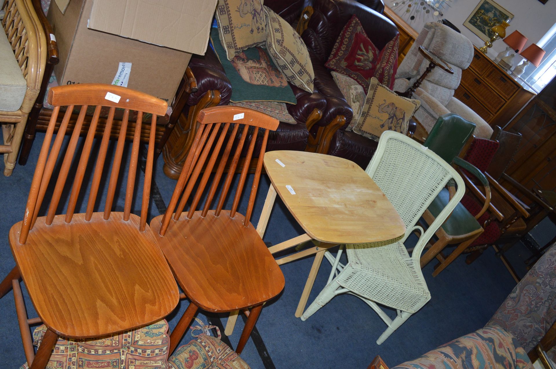 Folding Kitchen Table with Two Retro Chairs and a