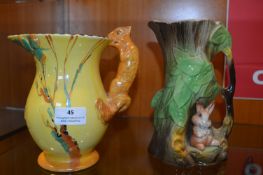 Withernsea Pottery Rabbit and a Squirrel Jug