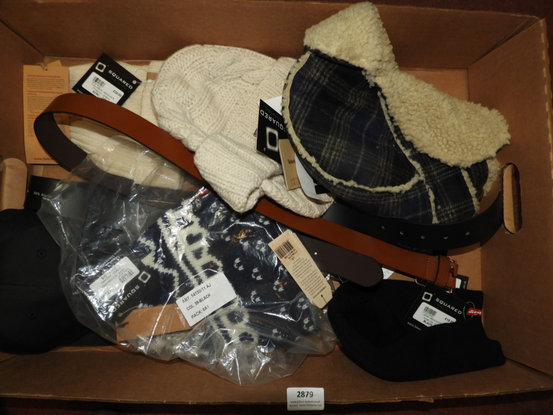 *Box of Six Assorted Branded Hats and Two Levi Lea