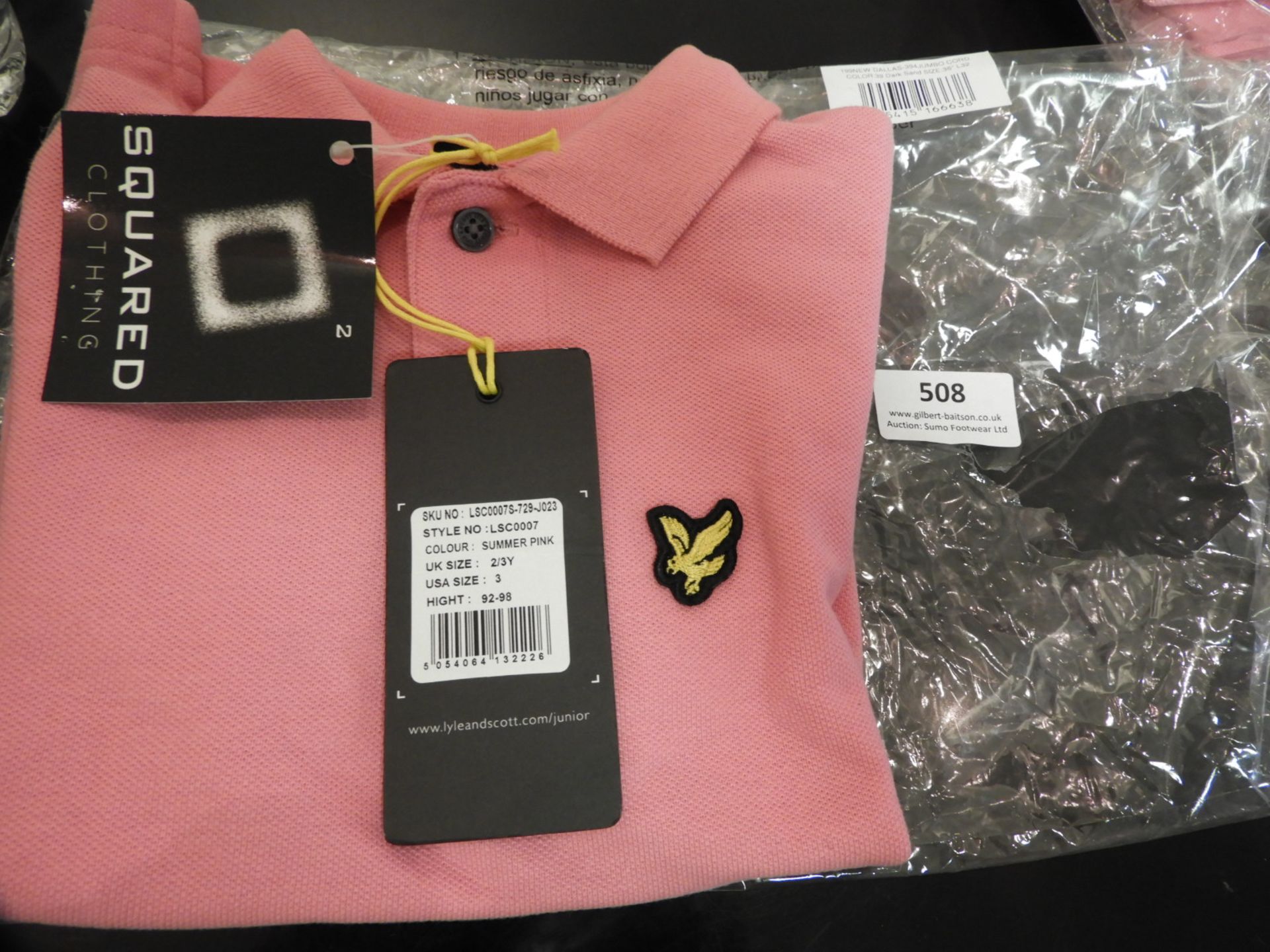 Lyle & Scott Junior Polo Shirt (Pink) Size: 2-3 Ye