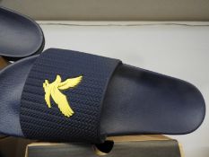 *Pair of Lyle & Scott Mens Slider (Navy Blue) Size