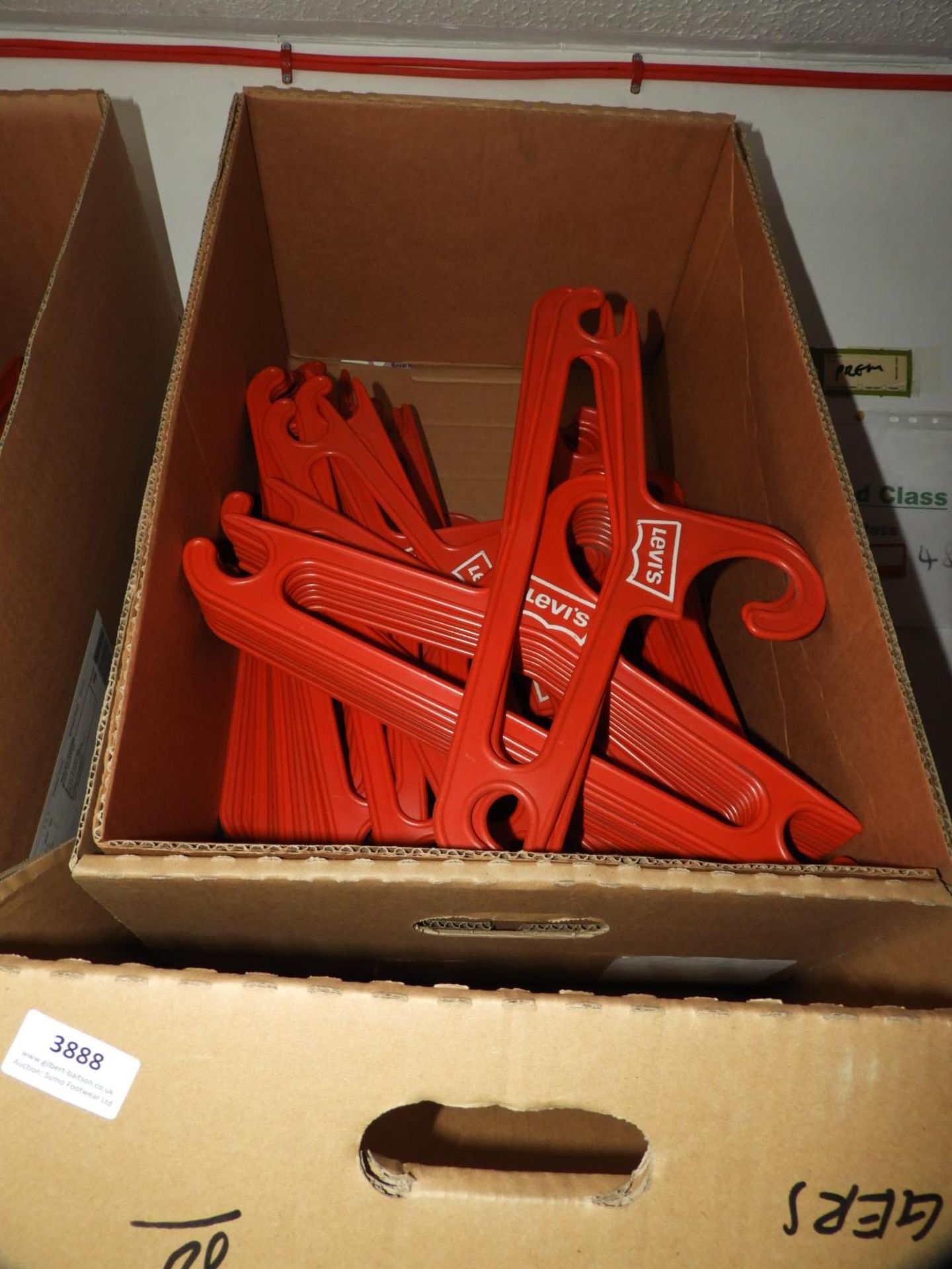 *Box Containing Vintage Levi Plastic Coat Hangers