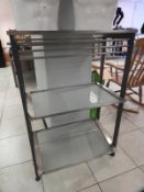 *Brushed Steel & Frosted Glass Three Tier Display