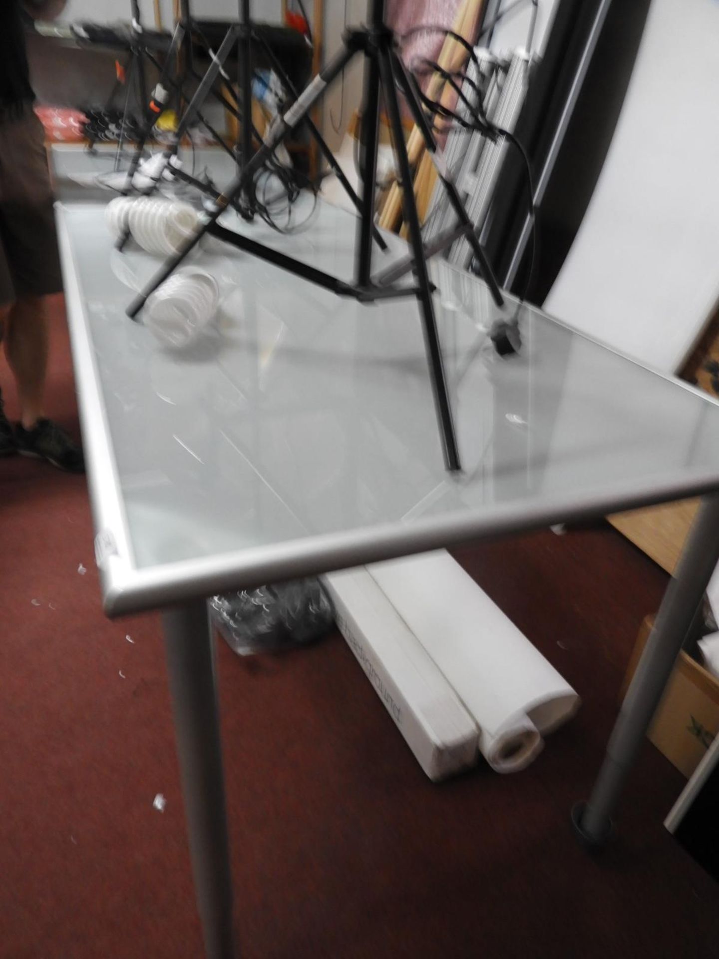 *Glass & Aluminium Table on Tubular Legs