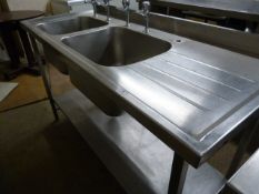 Double Sink Unit with Shelf 150x65x91cm