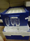 Two Boxes of 35 Small Champagne Flutes