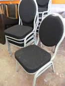 Ten Metal Framed Upholstered Stacking Chairs