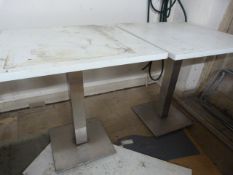 *Two Single Pedestal Tables on Chrome Bases 70x70x