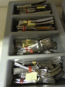 Tray of Stainless Steel Knives and Forks