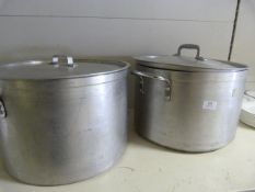 Two Large Double Handled Pots