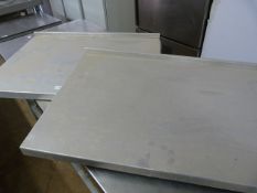 Two Stainless Steel Tabletops 81x56cm