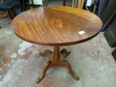 Round Topped Wooden Pedestal Table 67cm diameter 6