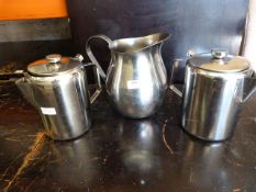 Stainless Steel Jug and Two Coffee/Tea Pots