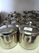 Five Medium Sized Stainless Steel Teapots