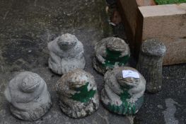 Five Concrete Frogs