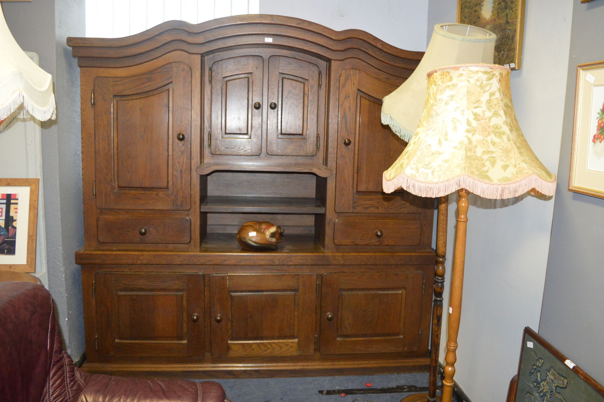 Solid Oak Retro Wall Unit