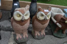 Pair of Garden Owl Ornaments (One AF)