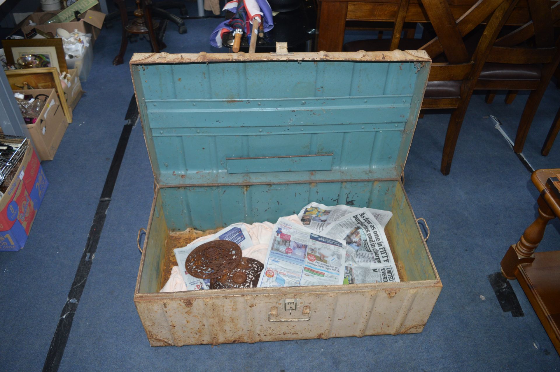 Large Old Metal Trunk