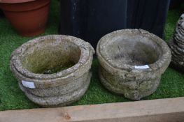 Pair of Small Barrel Shaped Planters