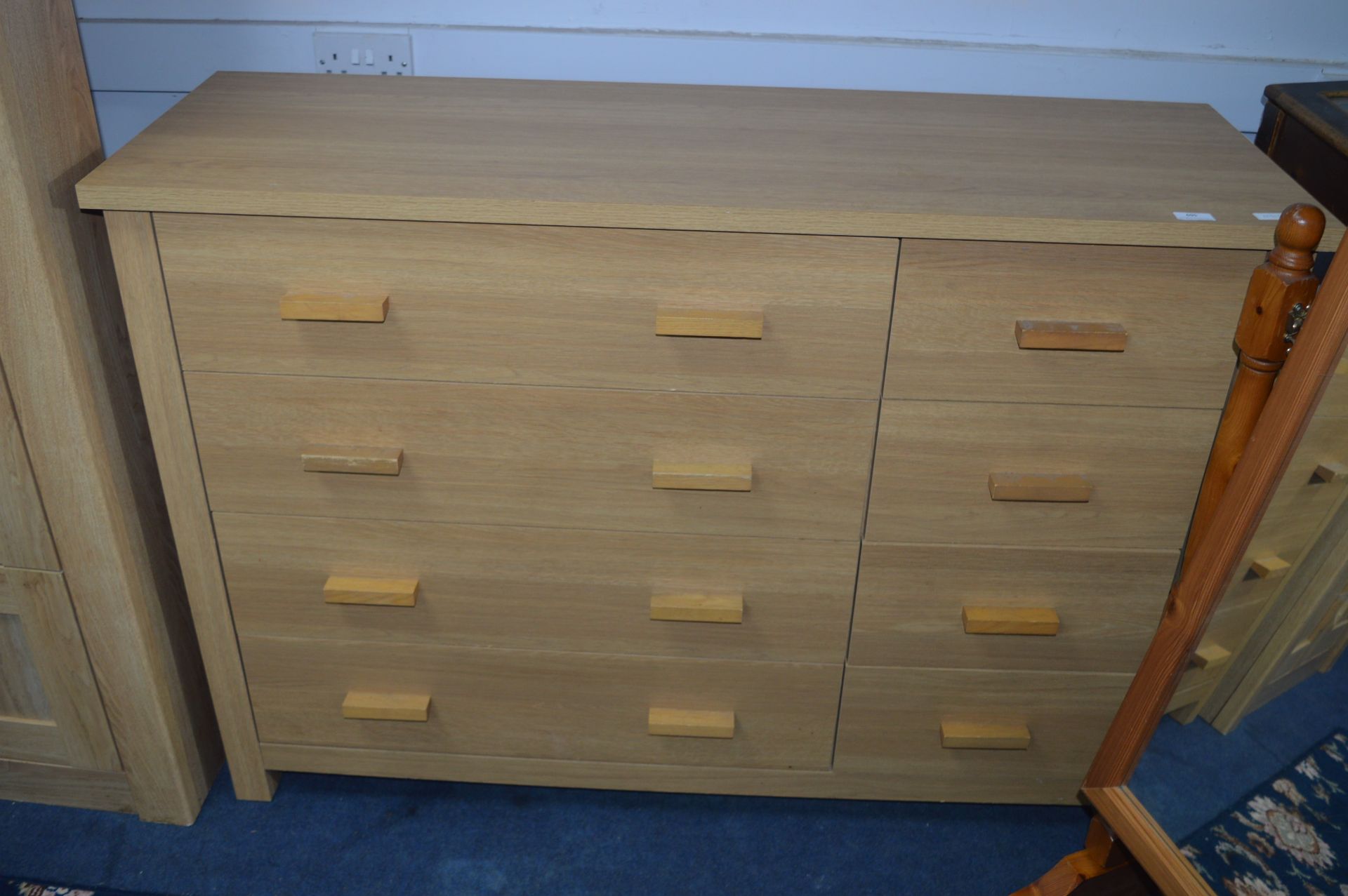 Multi Drawer Unit in Light Oak Finish