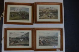 Four Small FRamed Hunting Prints