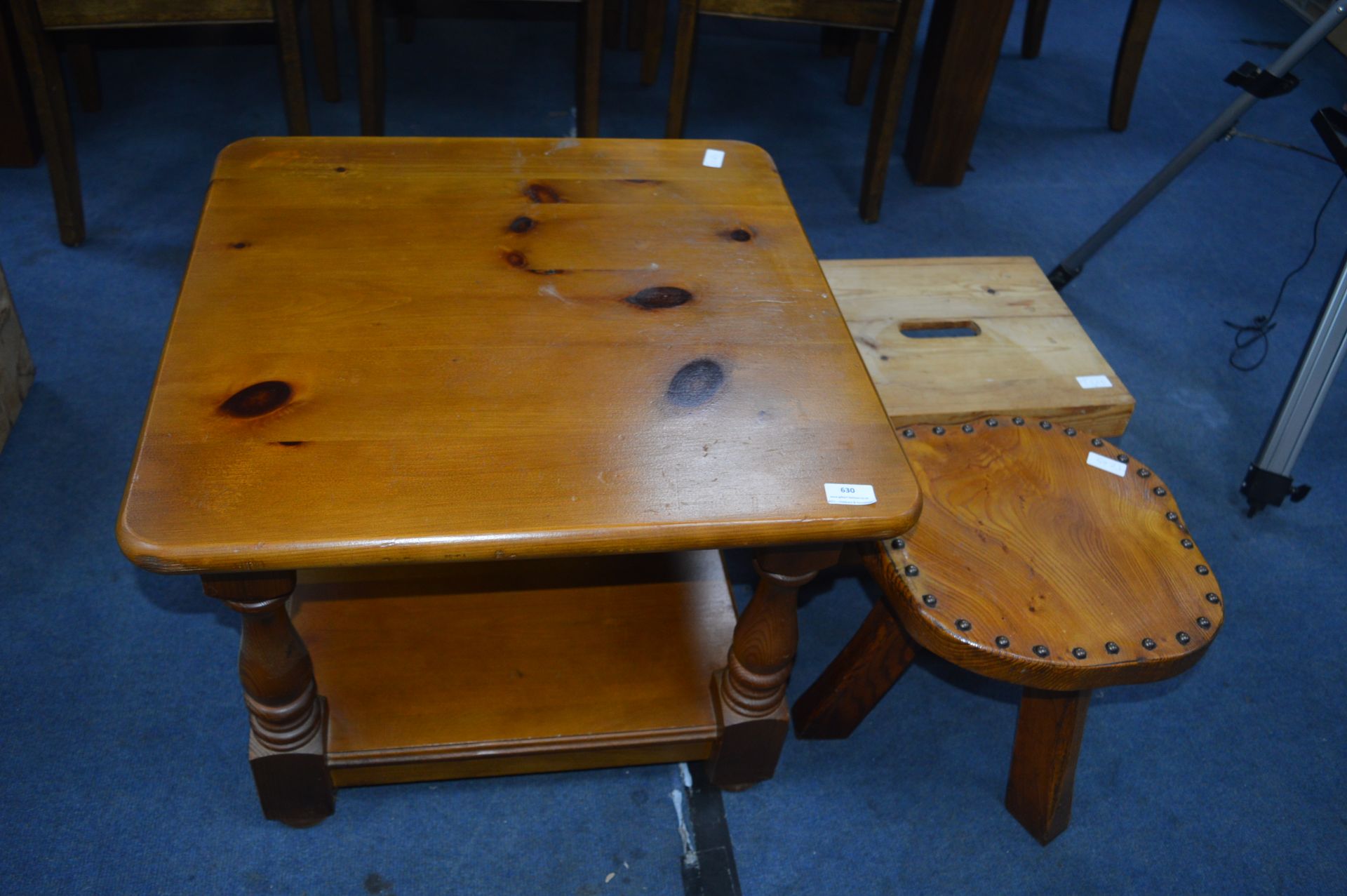 Coffee Table and Two Stools