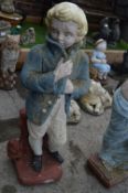 Painted Garden Statute of a Young Boy