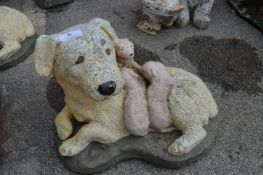 Dog & Puppies Garden Ornament