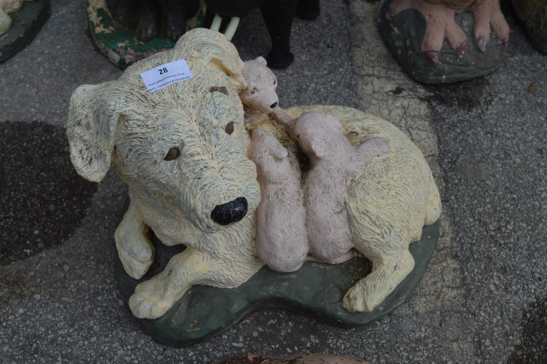 Dog & Puppies Garden Ornament