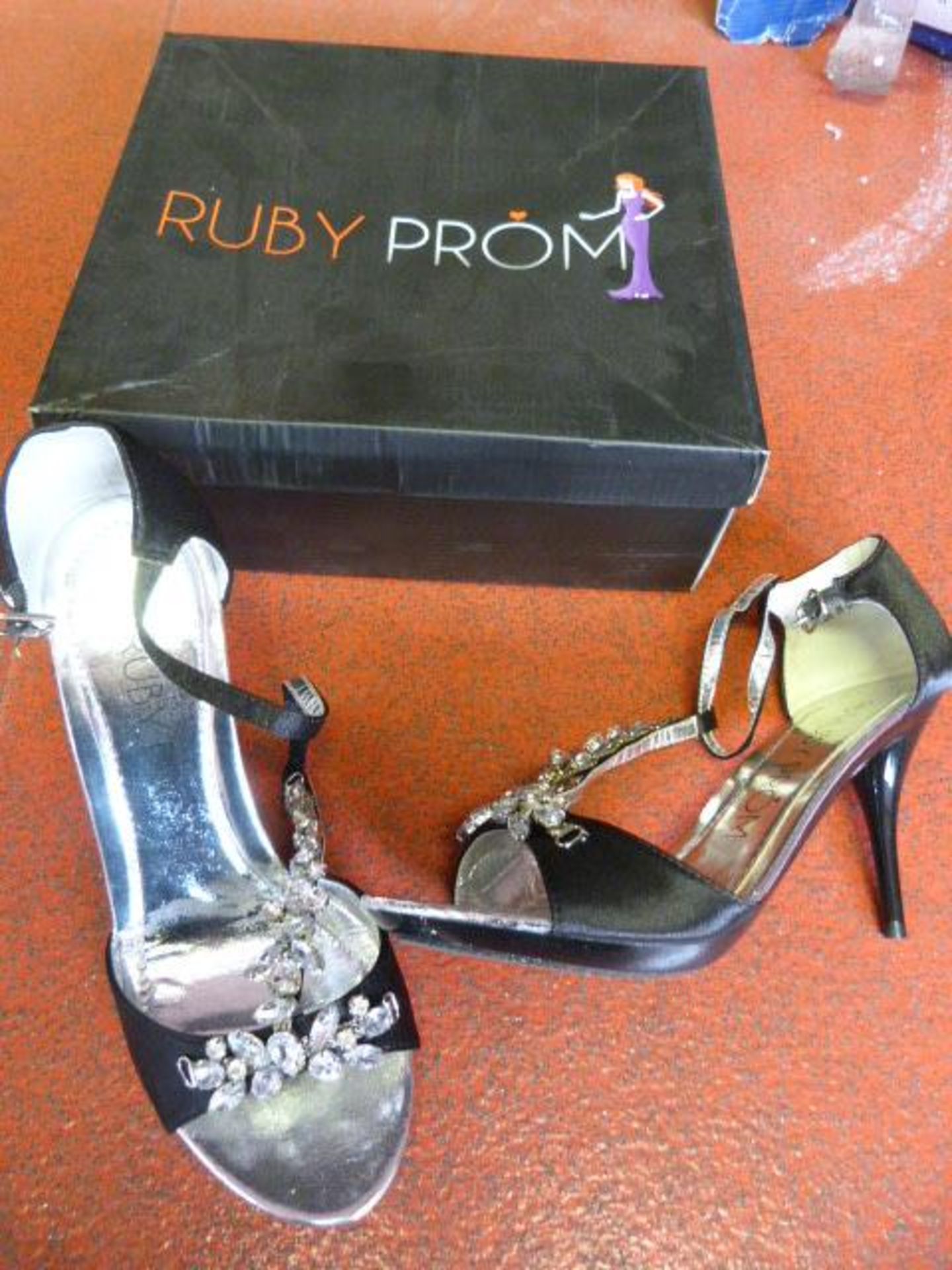 *Six Pairs of Ruby Prom Heidi Black Prom Shoes (M