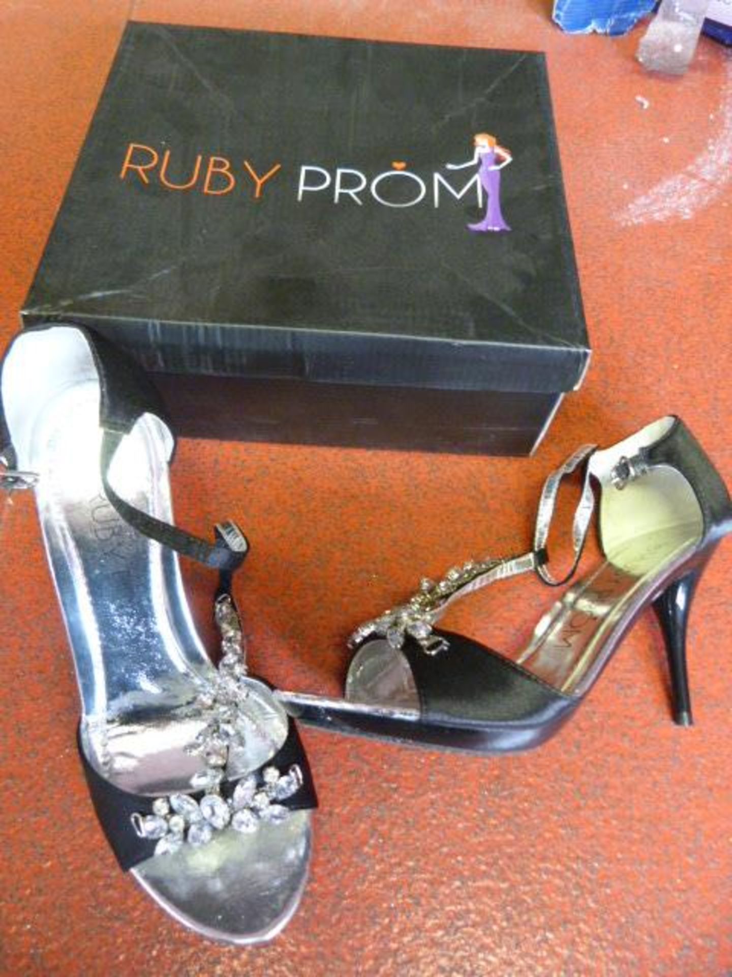 *Six Pairs of Ruby Prom Heidi Black Prom Shoes (M
