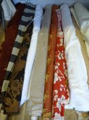 Ten Rolls of Assorted Fabrics (Widths ~4ft, Variou