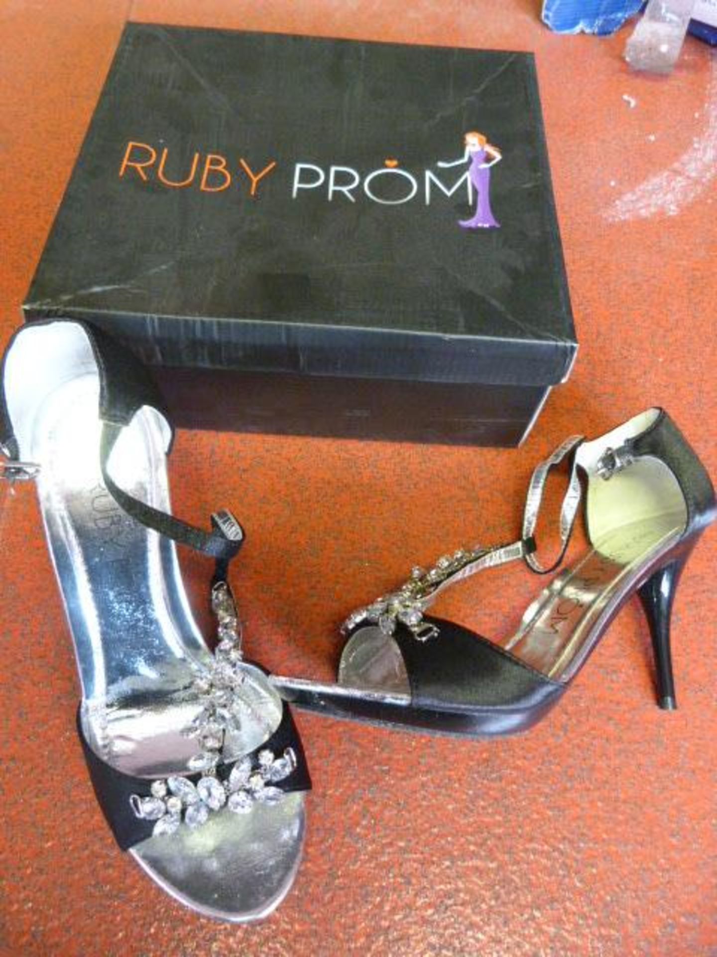 *Six Pairs of Ruby Prom Heidi Black Prom Shoes (M