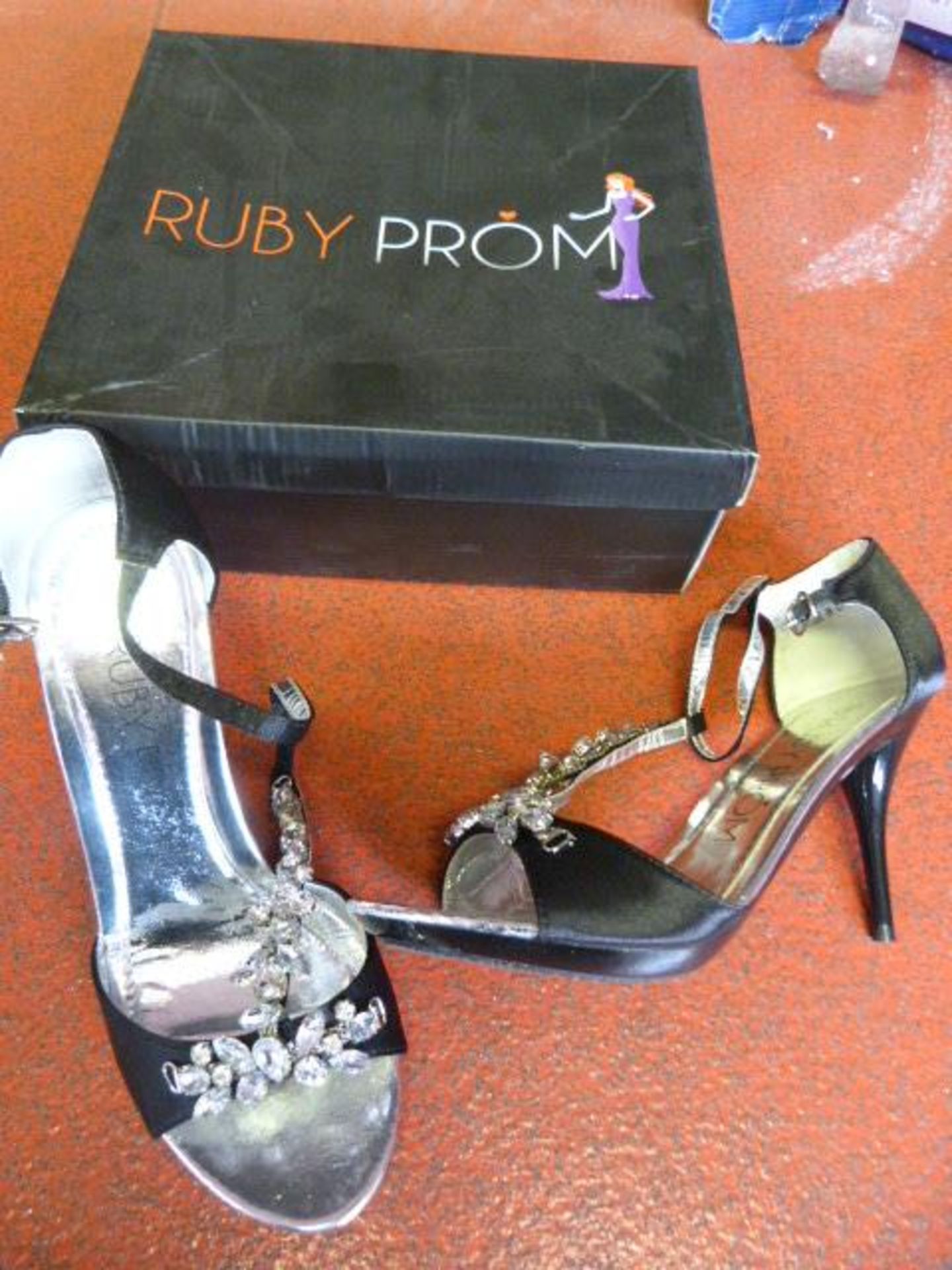 *Six Pairs of Ruby Prom Heidi Black Prom Shoes (M