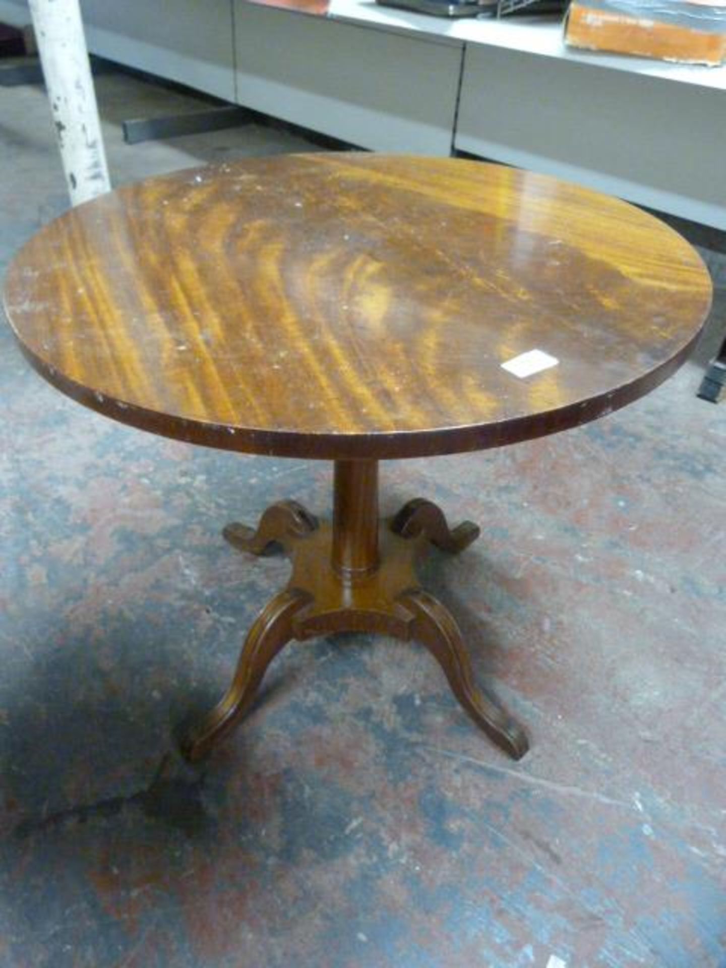 Small Round Single Pedestal Wooden Drinks Table