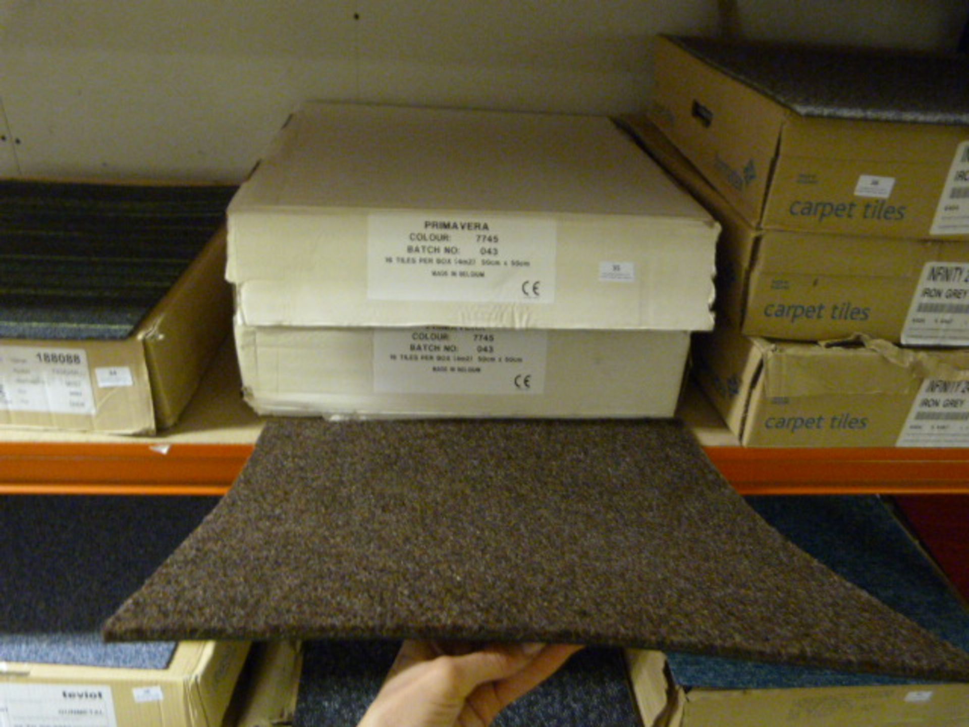 Two Boxes (4x4m Each) of Primavera Carpet Tiles Co