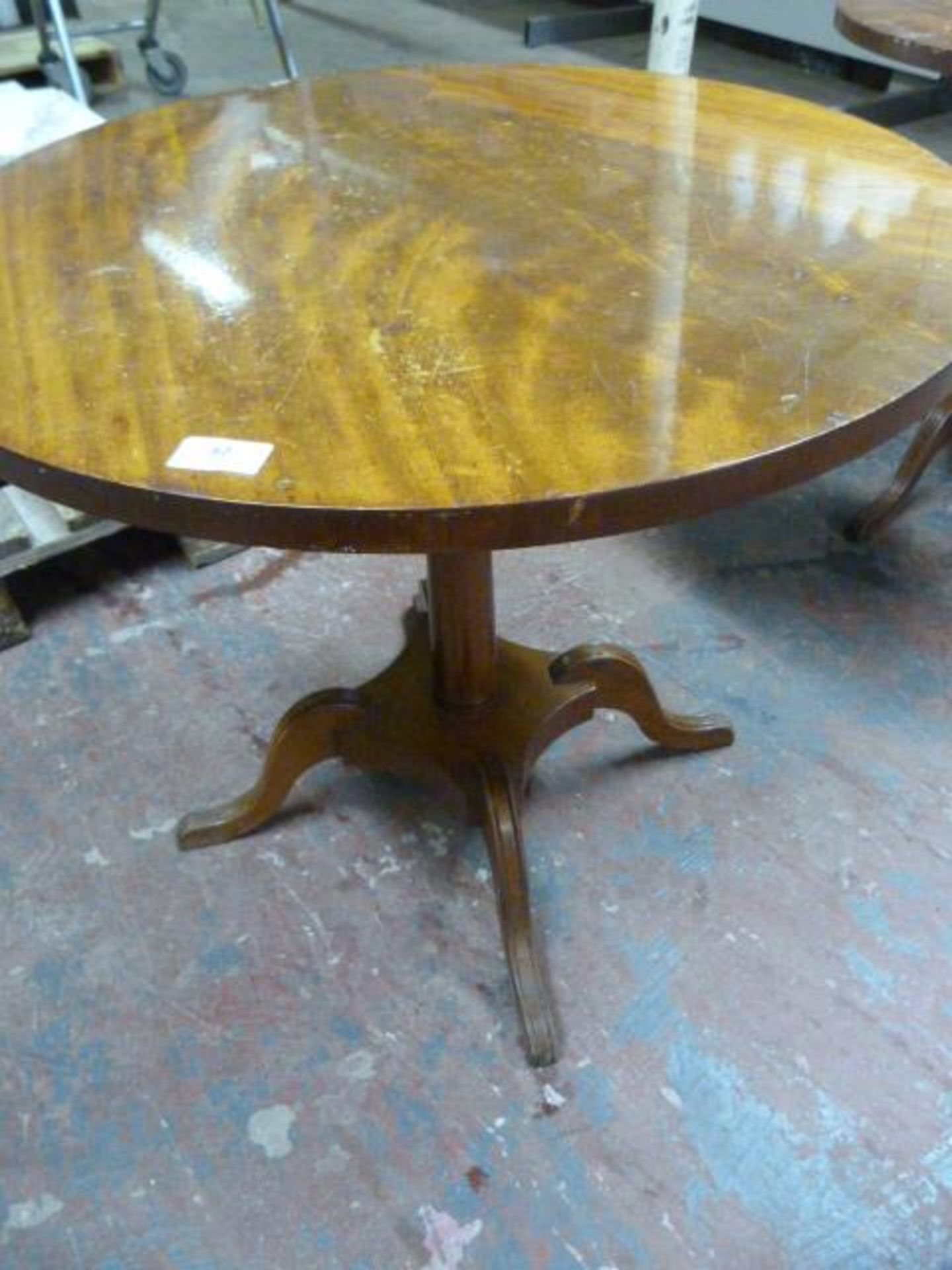 Small Round Single Pedestal Wooden Drinks Table