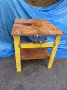 Workbench with Vice with Metal Legs ~91x76x85cm