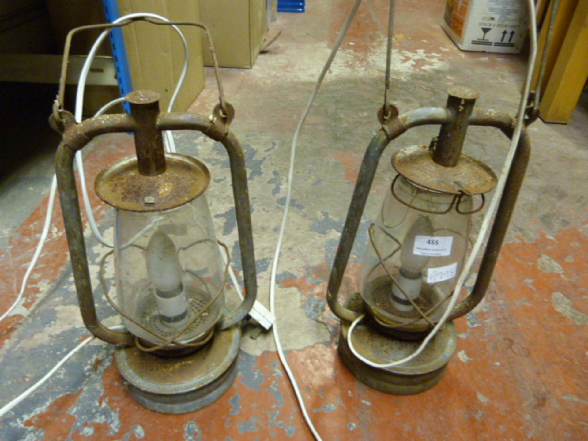 Two Electrofied Tilley Lamps