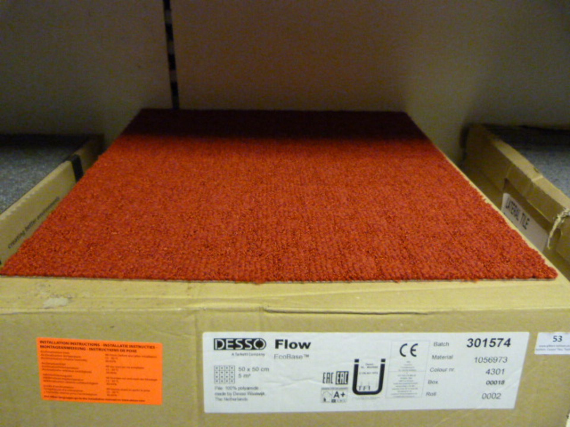 Box (5x5cm Total) of Carpet Tiles Colour:4301