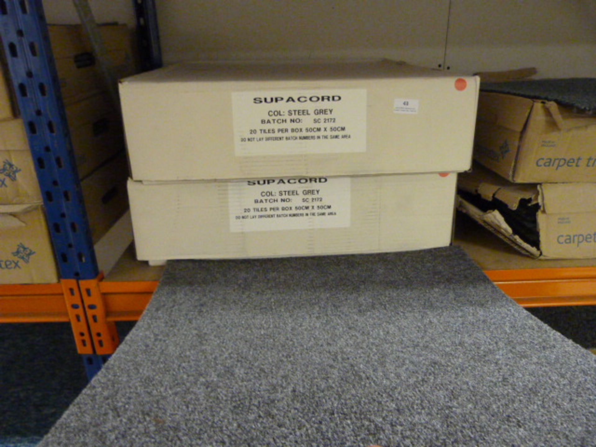 Two Boxes (4x4m Each) Steel Grey Carpet Tiles