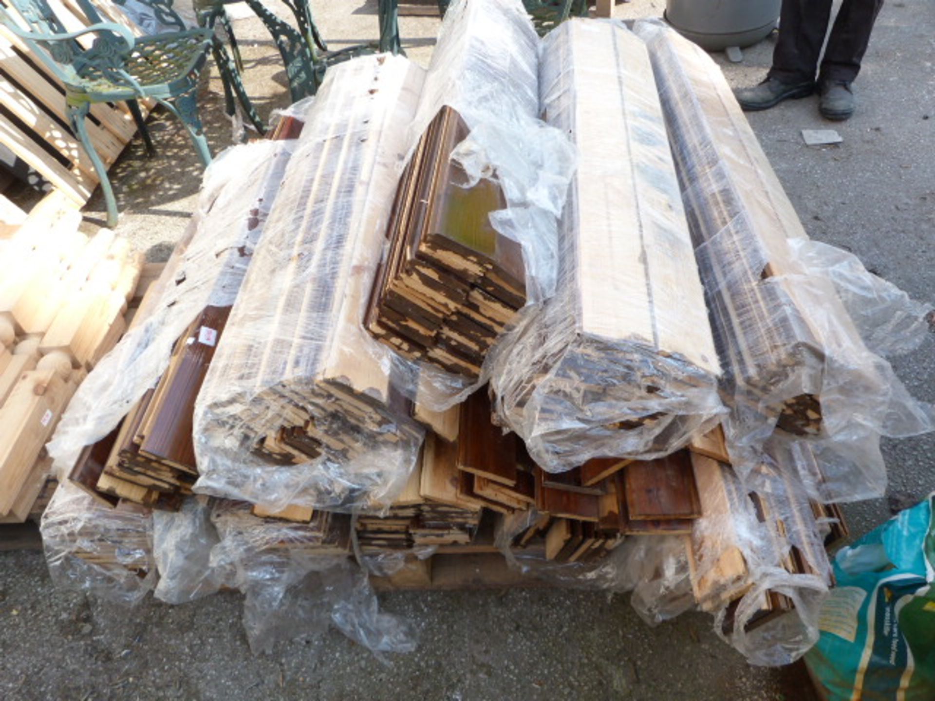 Pallet of 1m Lengths of Stained Pine Tongue & Groo